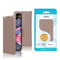 Étui Portefeuille Zanae taupe pour iPhone 11
