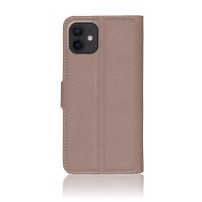 Etui portefeuille Zanae taupe pour iPhone 12 et 12 Pro