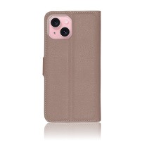 Etui Portefeuille Zanae pour iPhone 15 en taupe