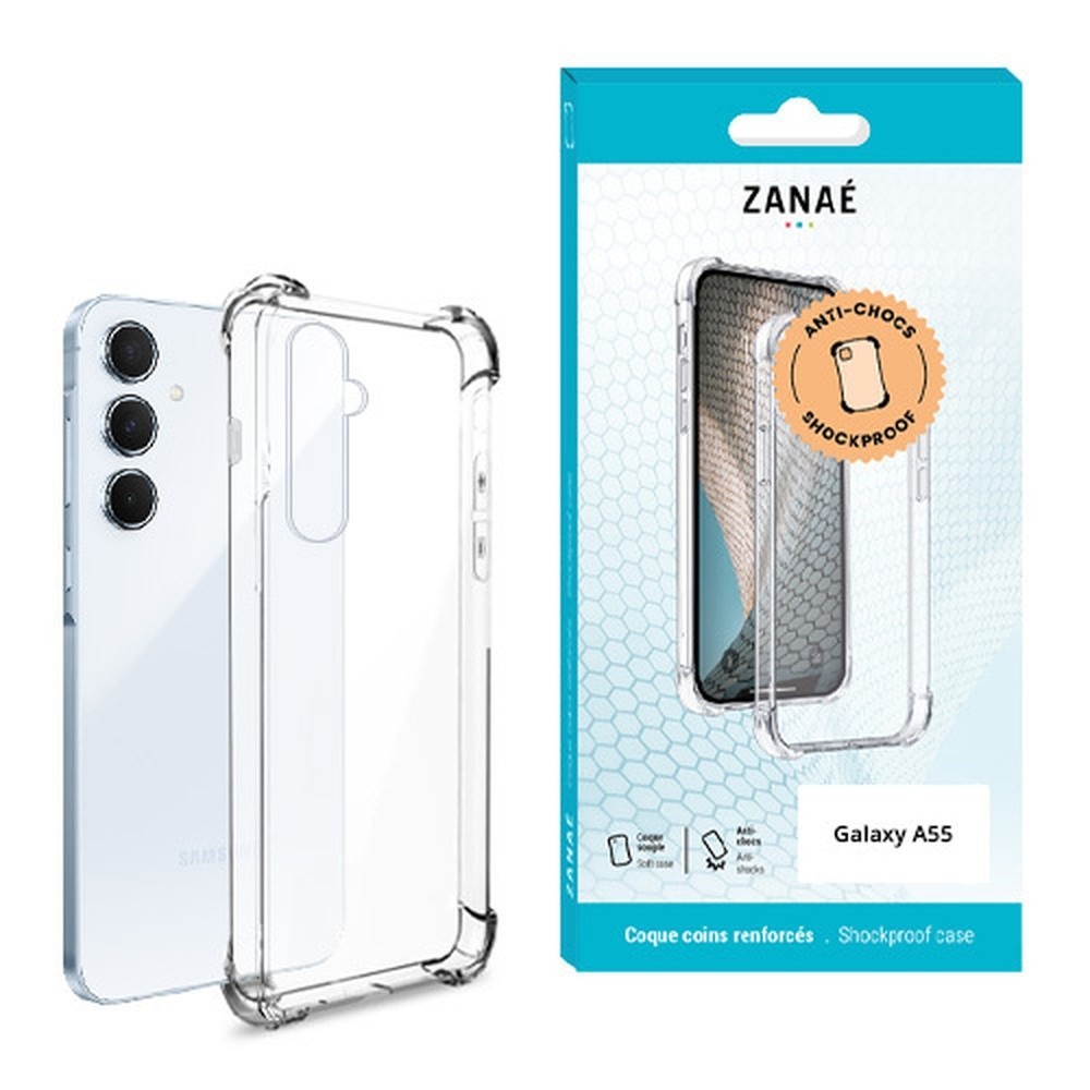 Coque Silicone Transparente avec Coins Renforcés pour Galaxy A55