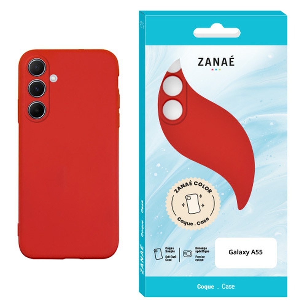 Coque Zanae Color rouge pour Galaxy A55