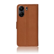 Étui portefeuille Zanae marron pour Redmi 13C 4G et Poco C65