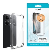 Coque silicone transparente avec coins renforcés pour Redmi Note 13 Pro 4G et Poco M6 Pro 4G.