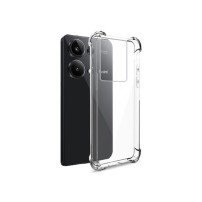 Coque silicone transparente avec coins renforcés pour Redmi Note 13 Pro 4G et Poco M6 Pro 4G.