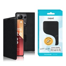 Etui Portefeuille Zanae noir pour Redmi Note 13 Pro 4G et Poco M6 Pro 4G