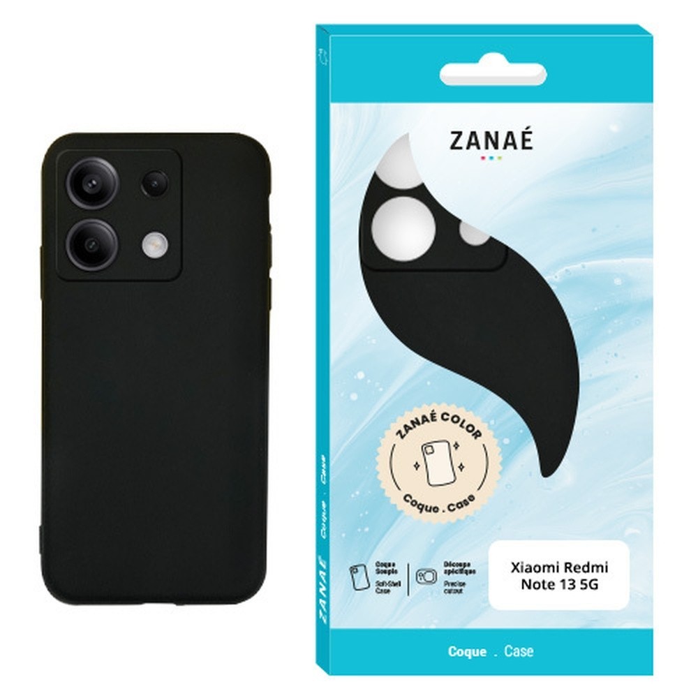 Coque Zanae Color noire compatible avec Redmi Note 13 5G