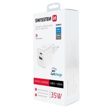 Chargeur USB-C GaN 35W Swissten Blanc