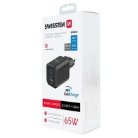 Chargeur Swissten GaN 65W Noir