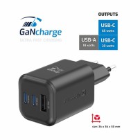 Chargeur Swissten GaN 65W Noir