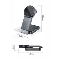 Support pliable 3 en 1 noir compatible Magsafe