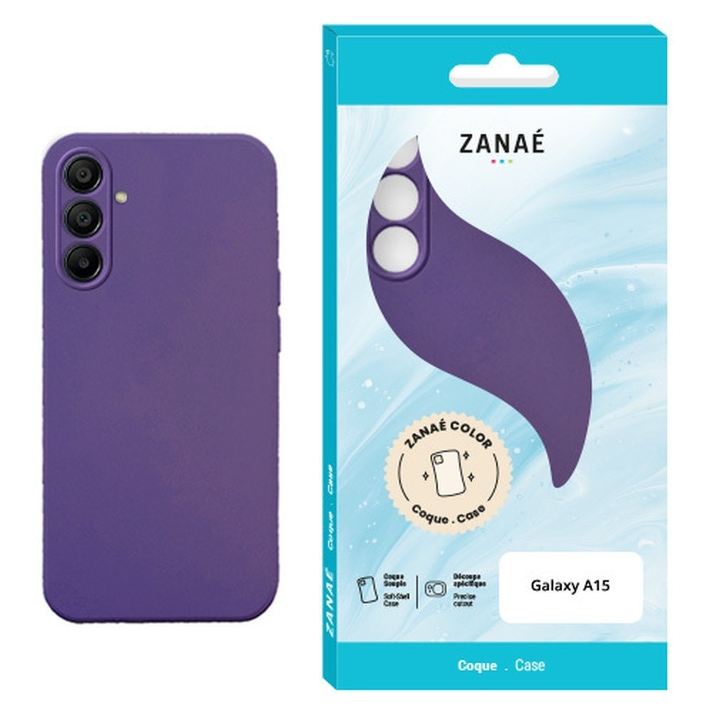 Image de la Coque Zanae Color Violet Foncé pour Galaxy A15