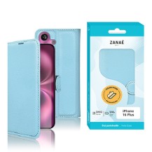 Étui Portefeuille Zanae pour iPhone 16 Plus en bleu clair