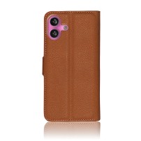 Étui Portefeuille Zanae pour iPhone 16 Plus en marron
