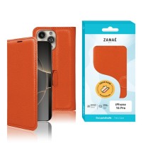 Étui Portefeuille Zanae Orange pour iPhone 16 Pro