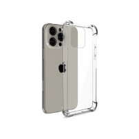 Coque silicone transparente avec coins renforcés pour iPhone 16 Pro