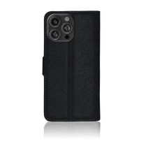 Étui portefeuille noir pour iPhone 16 Pro Max