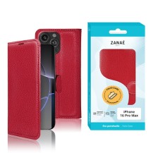 Étui portefeuille rouge pour iPhone 16 Pro Max