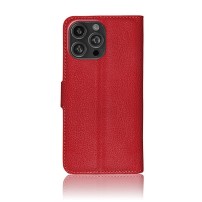 Étui portefeuille rouge pour iPhone 16 Pro Max