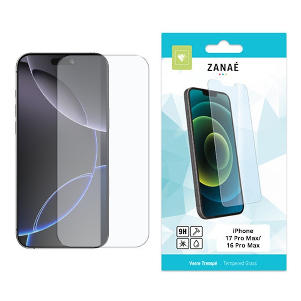 Film protecteur en verre trempé pour iPhone 17 Pro Max transparent