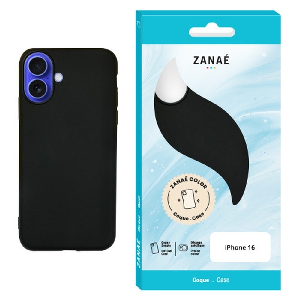 Coque Zanae Color pour iPhone 16 en noir