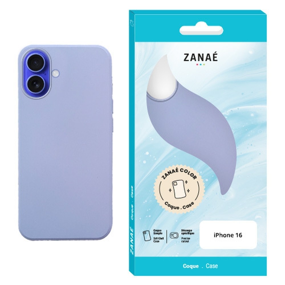 Coque Zanae Color en lilas pour iPhone 16