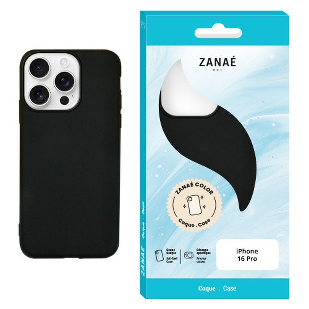 Coque Zanae Color noire pour iPhone 16 Pro