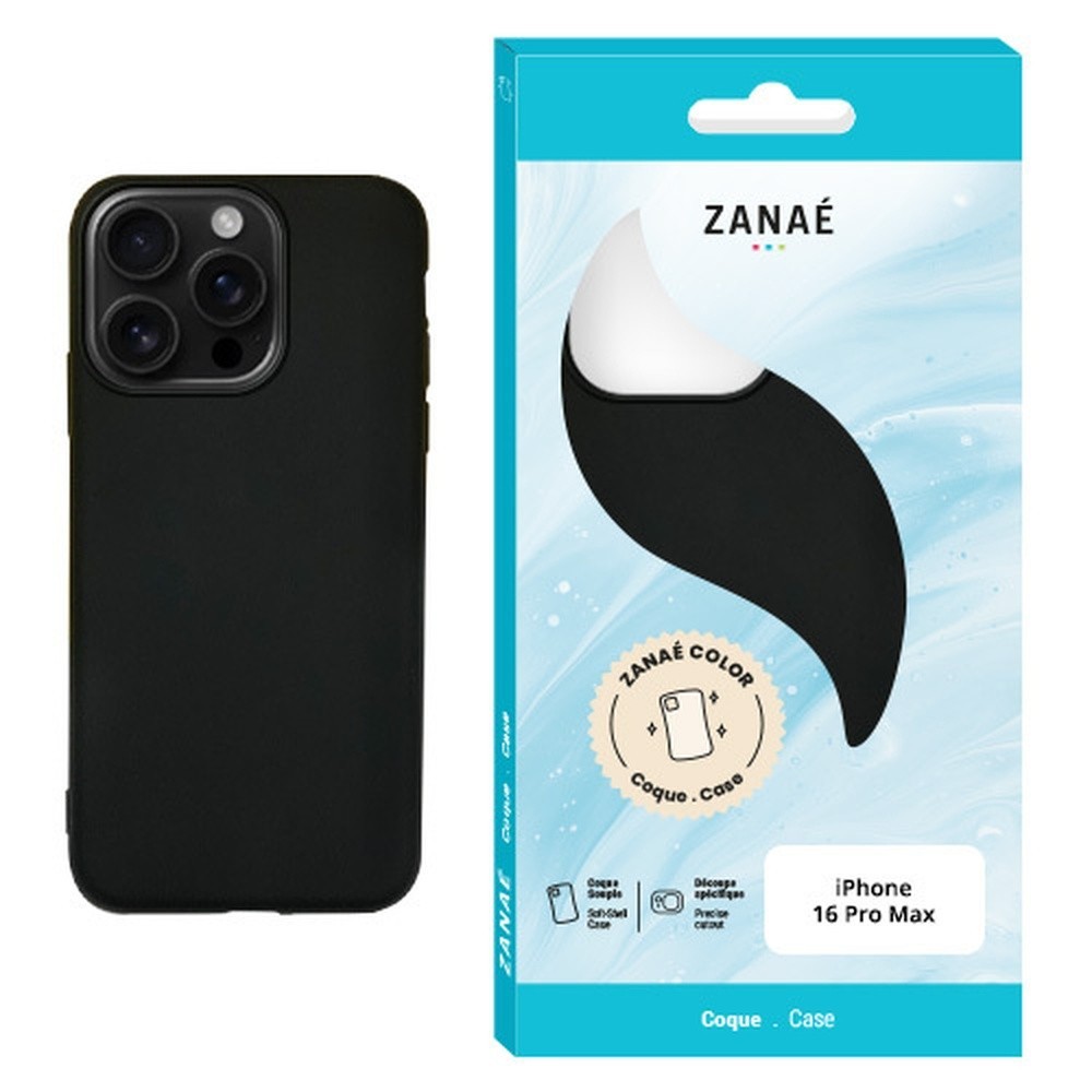 Coque Zanae Color noire pour iPhone 16 Pro Max