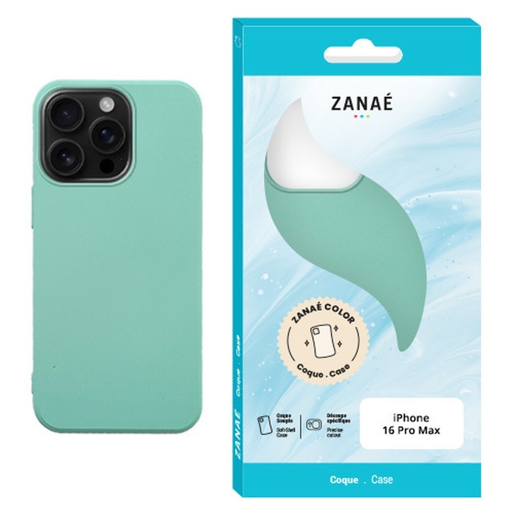 Coque Zanae Color Vert Menthe pour iPhone 16 Pro Max