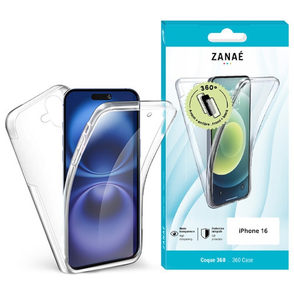 Coque 360 transparente pour iPhone 16