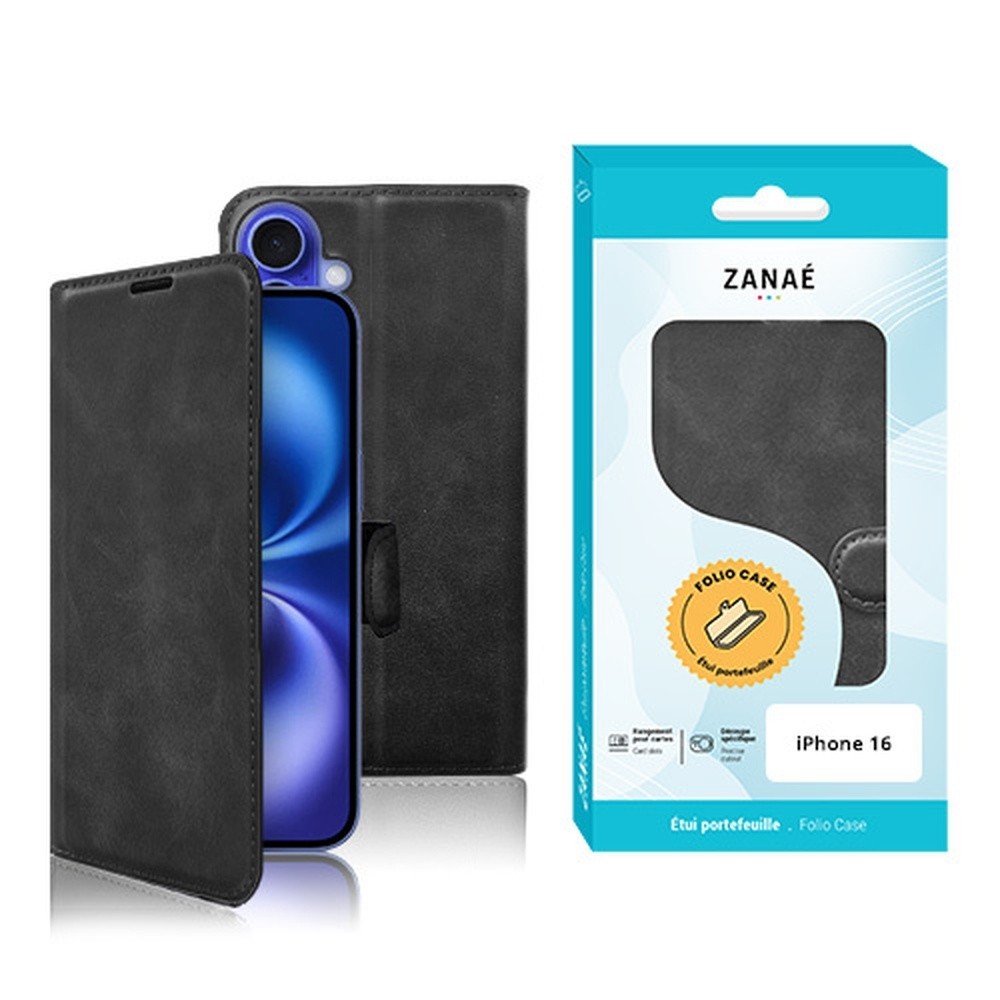 Portefeuille Zanae Columbia noir pour iPhone 16