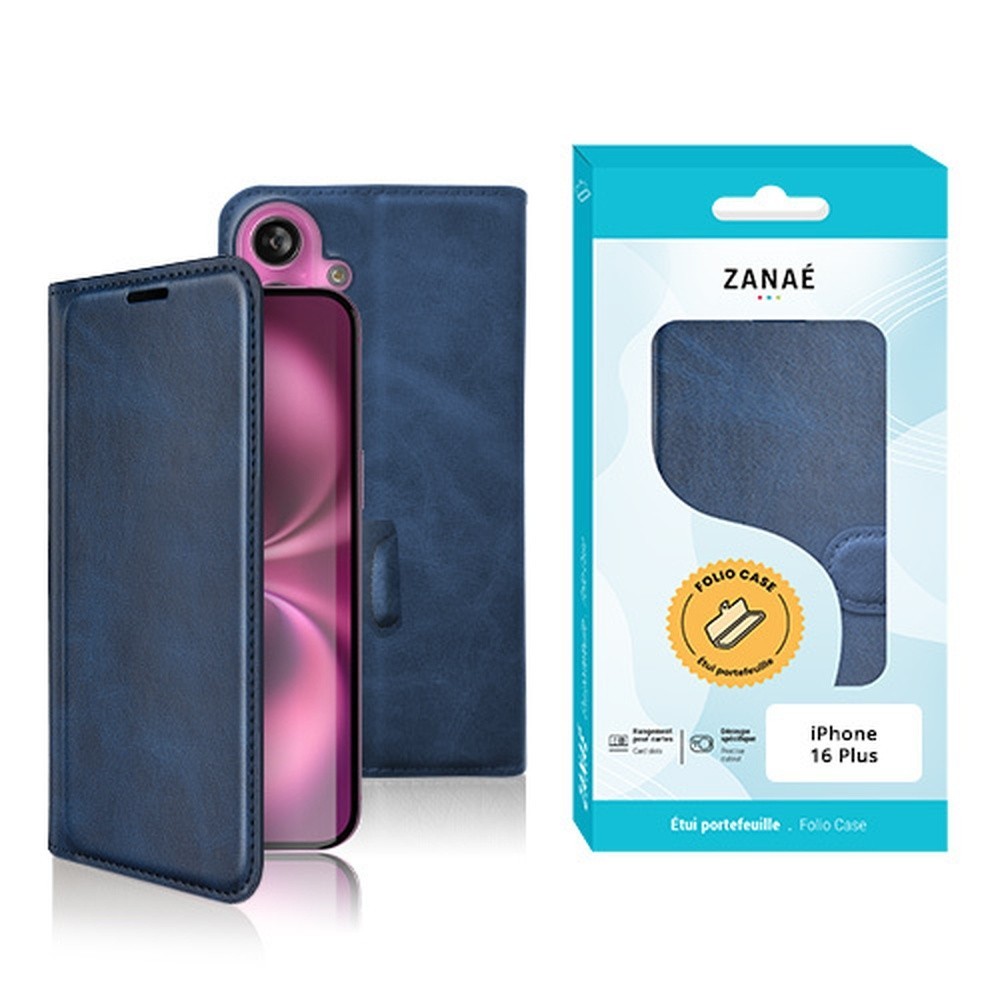 Portefeuille Zanae Columbia Marine pour iPhone 16 Plus