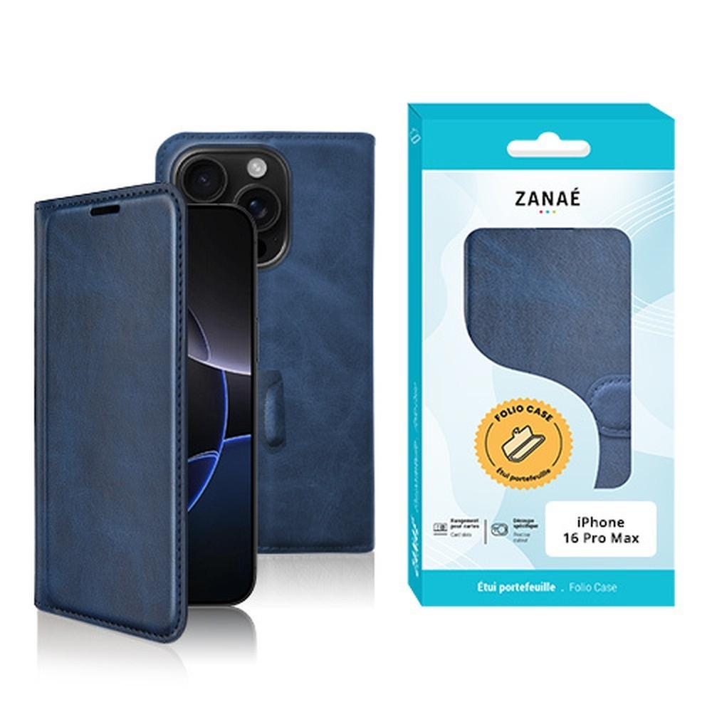 Portefeuille Zanaé Columbia pour iPhone 16 Pro Max Marine
