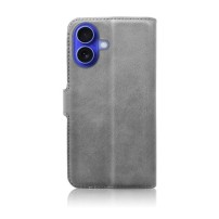 Portefeuille Zanae Columbia pour iPhone 16 en cuir PU gris