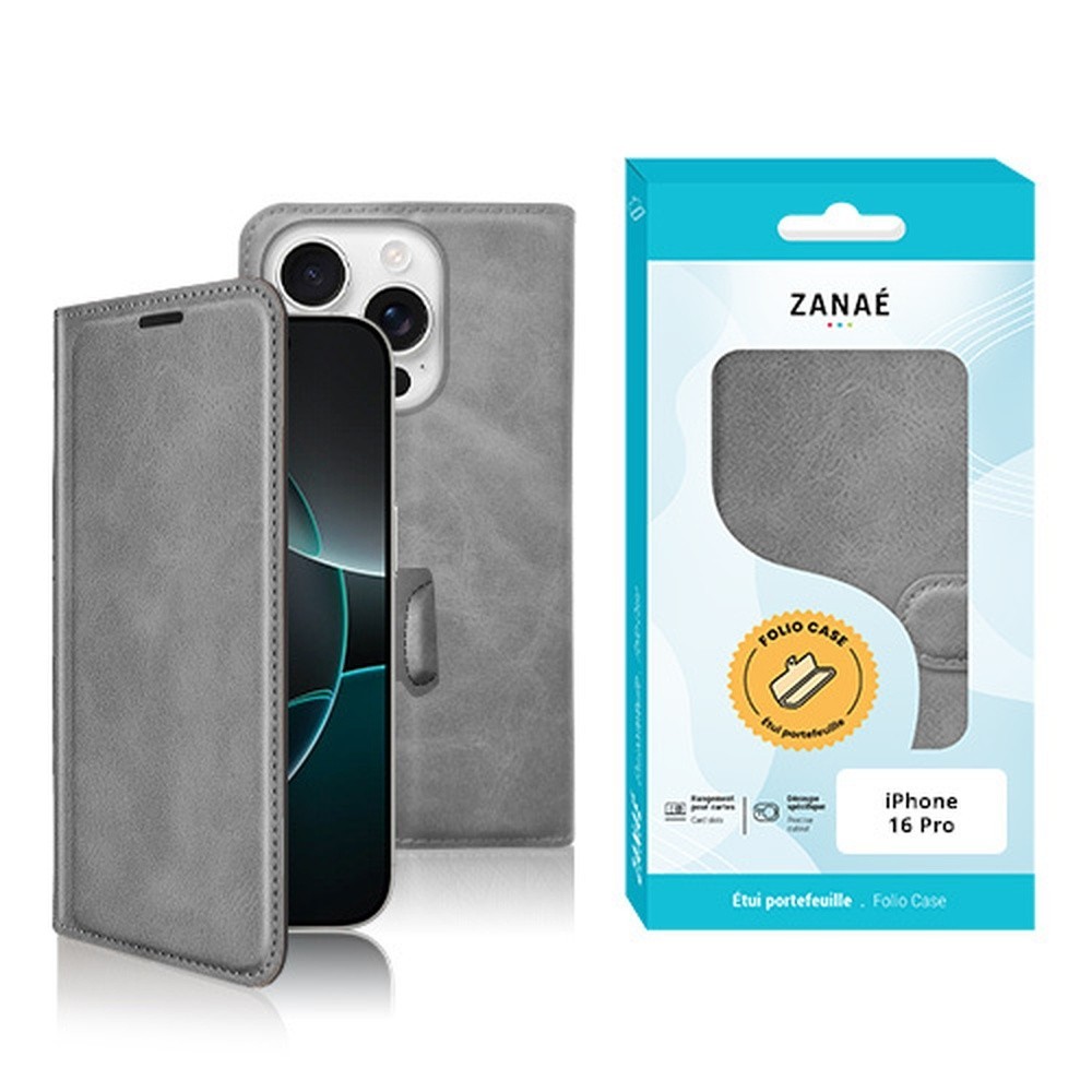Portefeuille Zanae Columbia pour iPhone 16 Pro en gris