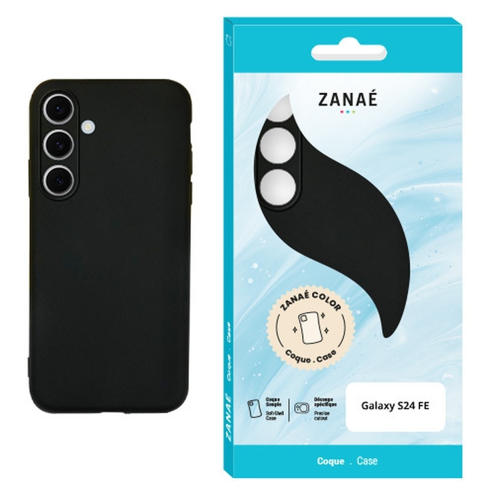 Coque Zanae Color noire pour Galaxy S24 FE avec finition mate