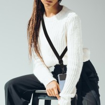 Image de la bandoulière en nylon noire