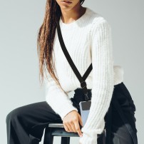 Image de la bandoulière en nylon noire