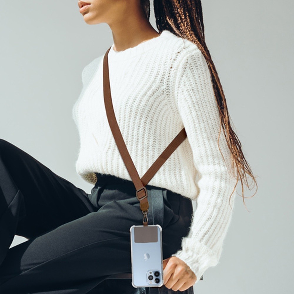 Bandoulière en nylon marron