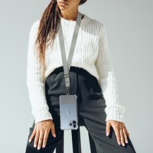 Bandoulière en nylon gris universelle