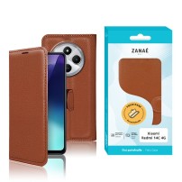 Etui Portefeuille Zanae Marron pour Redmi 14C 4G et Poco C75