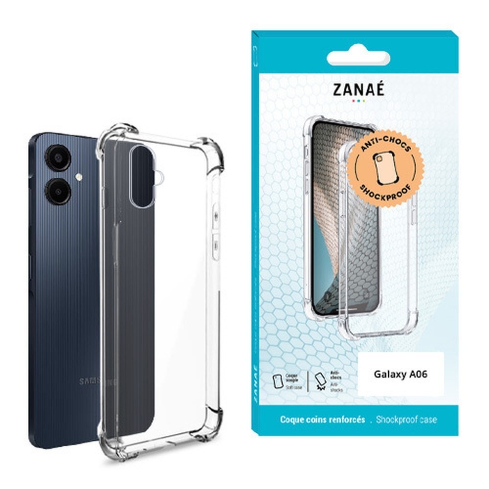 Coque silicone transparente avec coins renforcés pour Galaxy A06