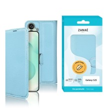 Etui portefeuille Zanae bleu clair pour Galaxy S25