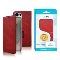 Portefeuille Zanae Columbia rouge pour Galaxy S25 Ultra