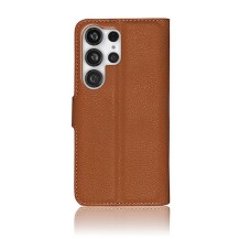 Étui portefeuille Zanae marron pour Galaxy S25 Ultra