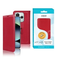 Étui Portefeuille Zanae Rouge pour Redmi Note 14 5G / Poco M7 Pro 5G
