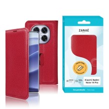 Etui Portefeuille Zanae Rouge pour Redmi Note 14 Pro et Poco X7