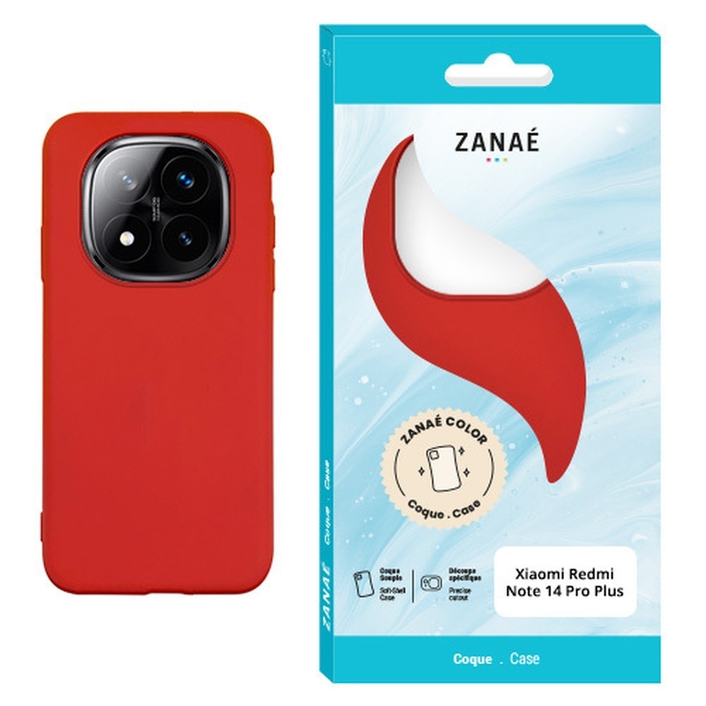 Coque Zanae Color Rouge pour Redmi Note 14 Pro Plus