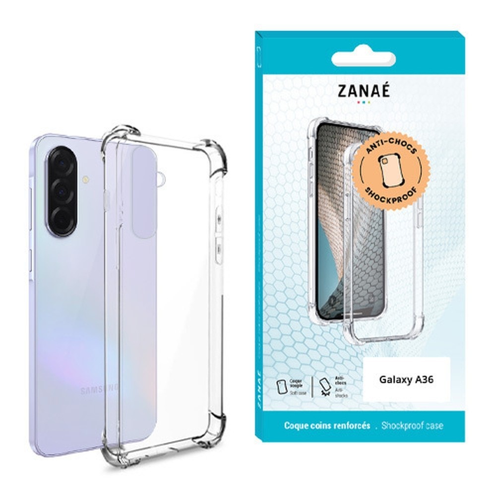 Coque silicone transparente avec coins renforcés pour Galaxy A36