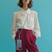 Cordon universel Color Block Turquoise