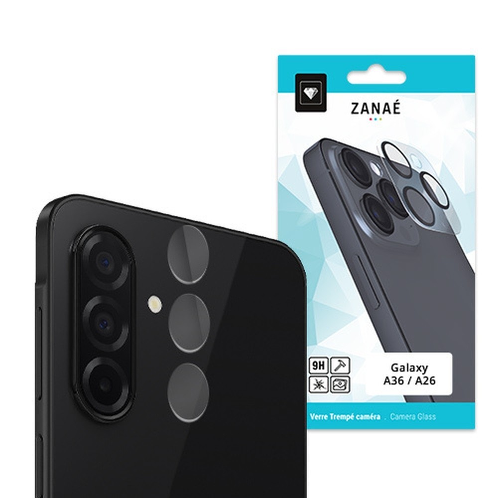 Verre trempé transparent pour caméra de Galaxy A36 et A26
